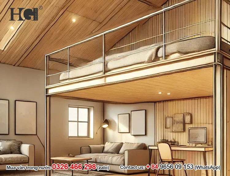 ván ép gác xép lửng