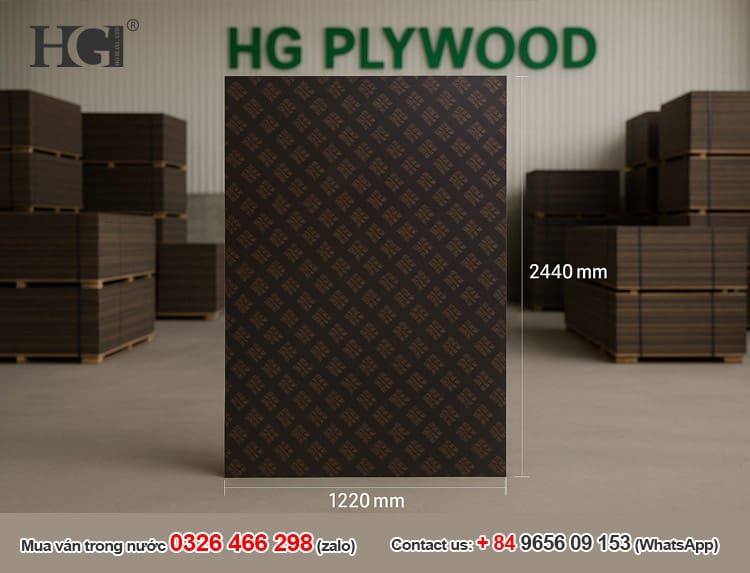 kích thước van ép phủ phim hg plywood việt nam