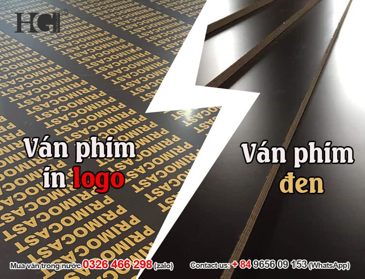ván ép phủ phim đen và cán in logo