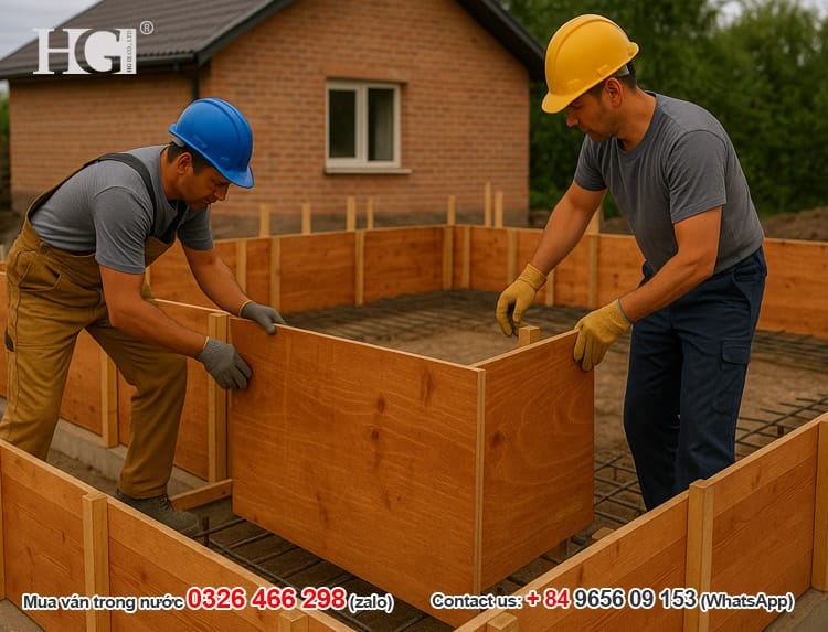 ván ép plywood làm coppha