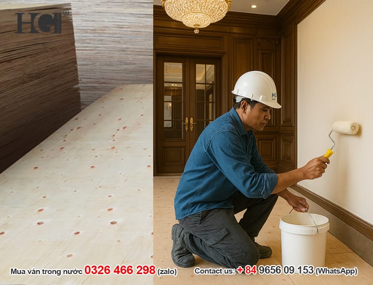 ván ép giá rẻ kê lót sàn nội thất