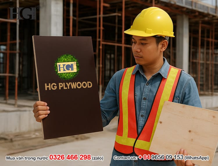 ván ép phủ phim và ván plywood thường