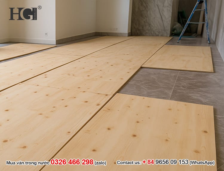 ván ép giá rẻ bảo vệ sàn đá