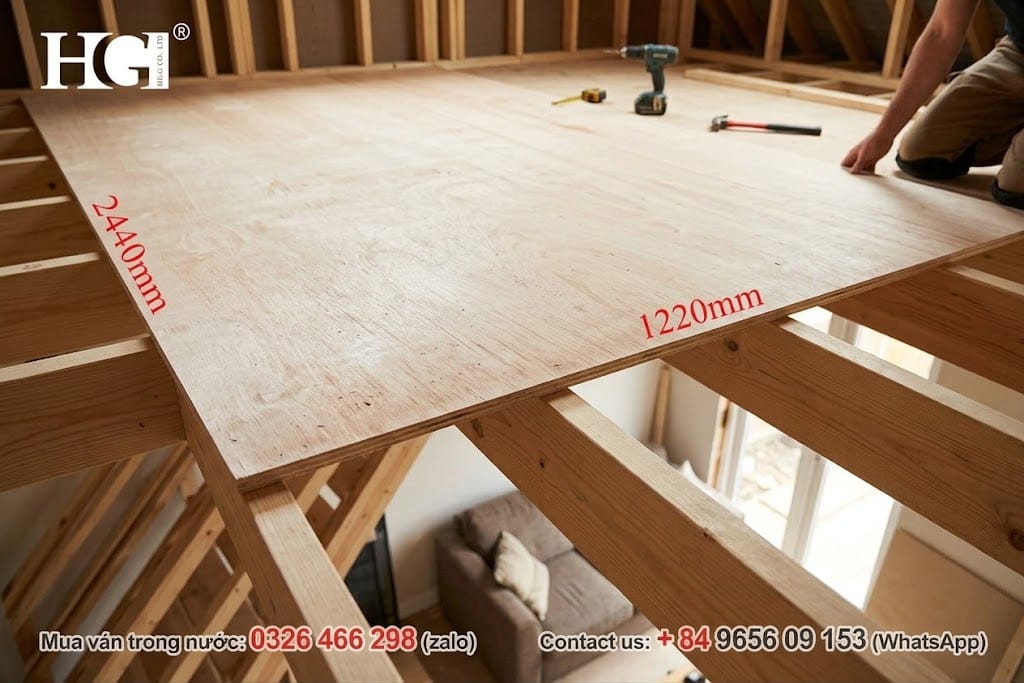 gác lửng bằng ván ép công nghiệp